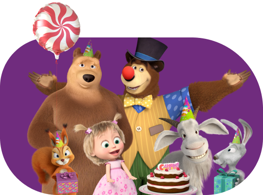 Персонажи мультфильма &laquo;Маша и Медведь&raquo;